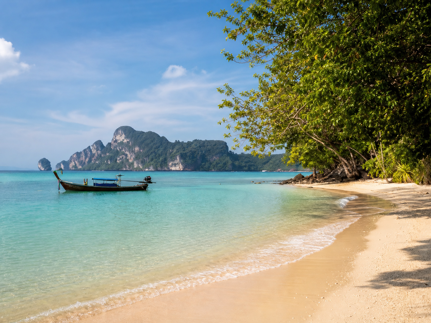 Thai beach with tropical water